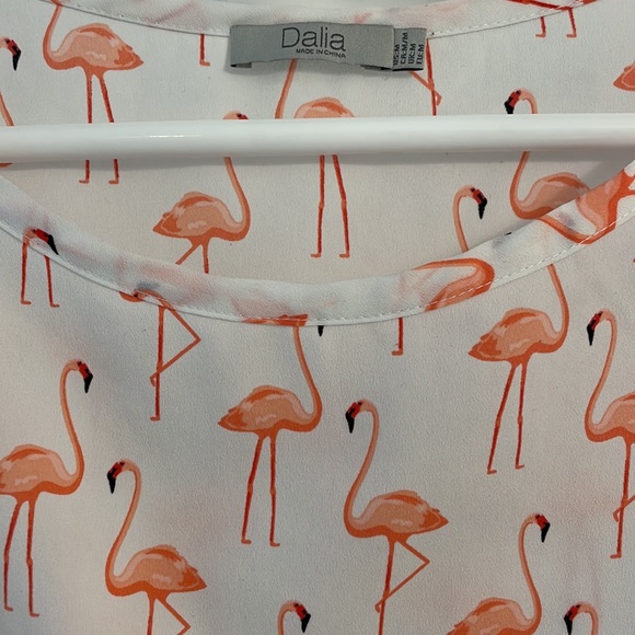 Pink Flamingo Blouse - Size medium -100% polyester. - Picture 2 of 7